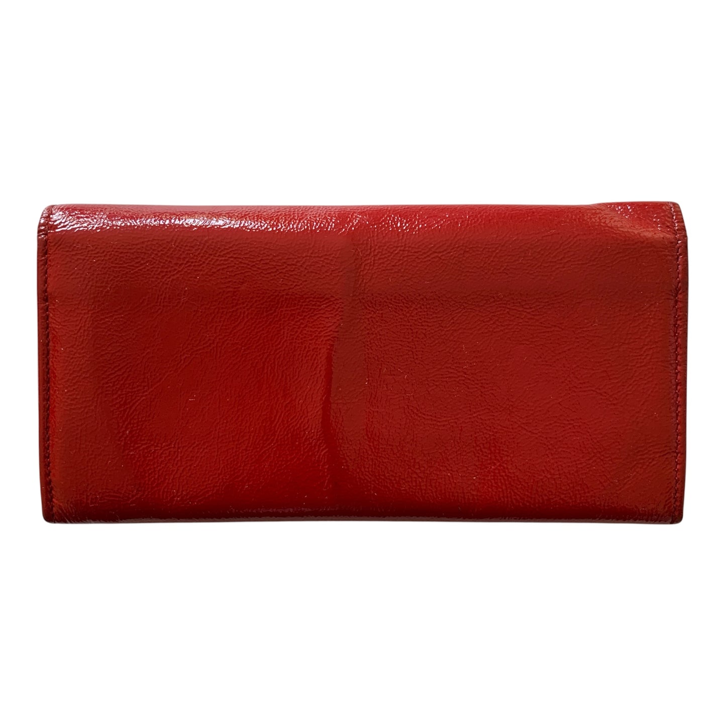 Yves Saint Laurent red logo long wallet Authentic with COA