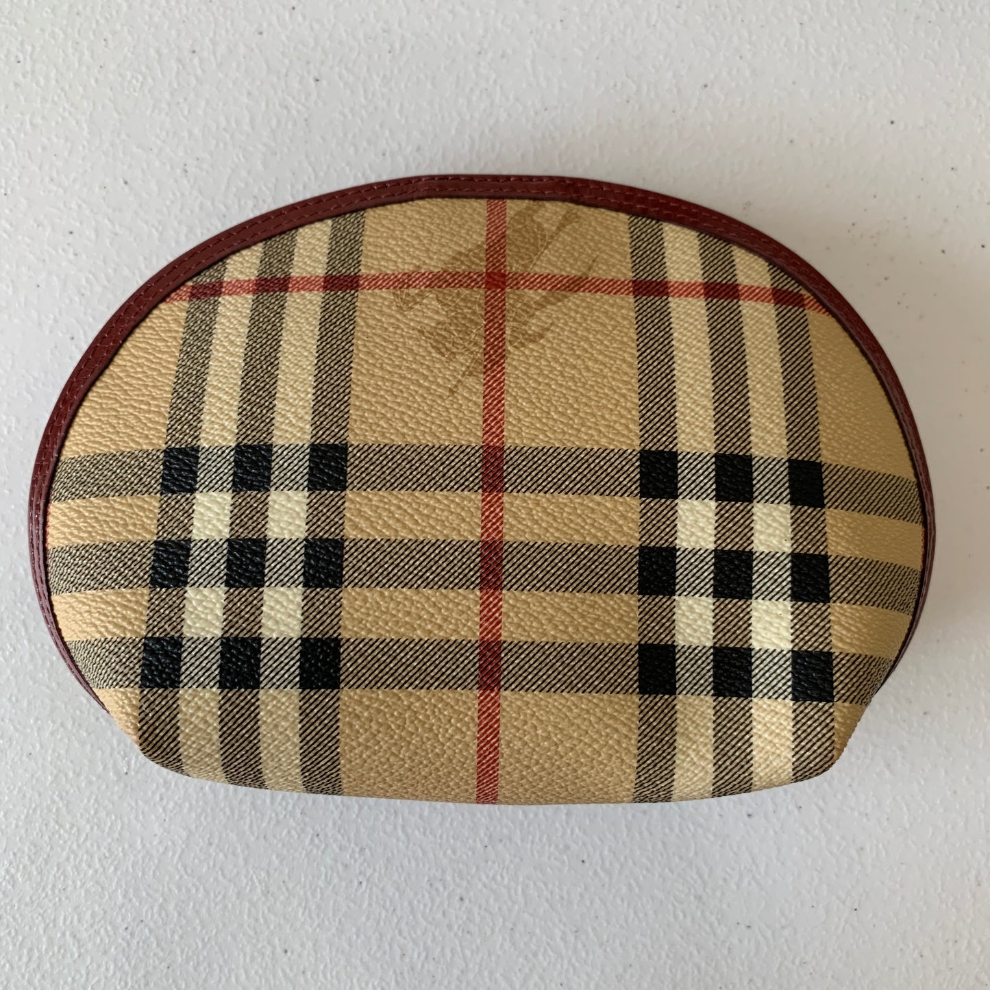 Burberry check cosmetic bag pouch authentic with COA