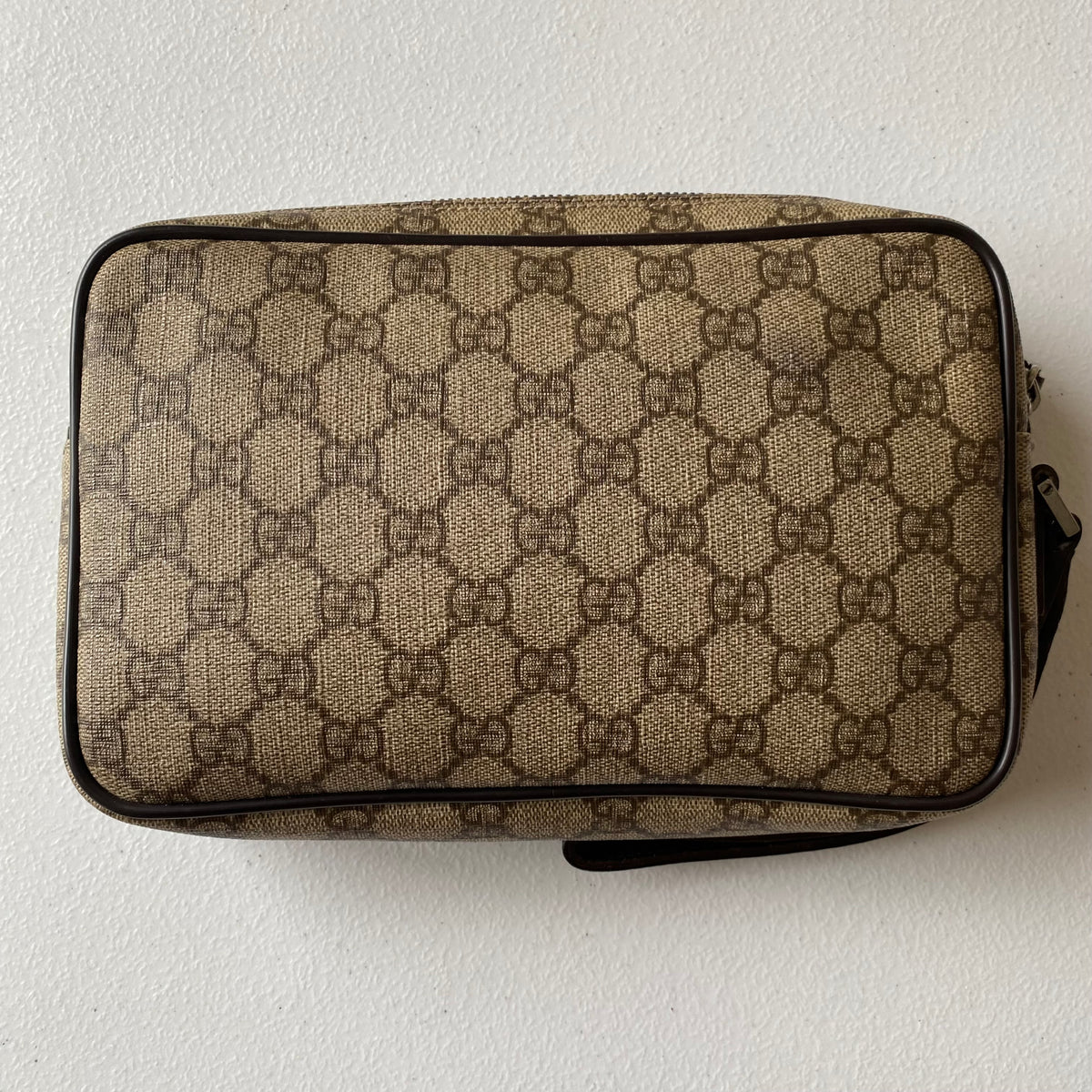 Gucci monogram unisex wristlet clutch bag Authentic with COA 9.8x6.7x2