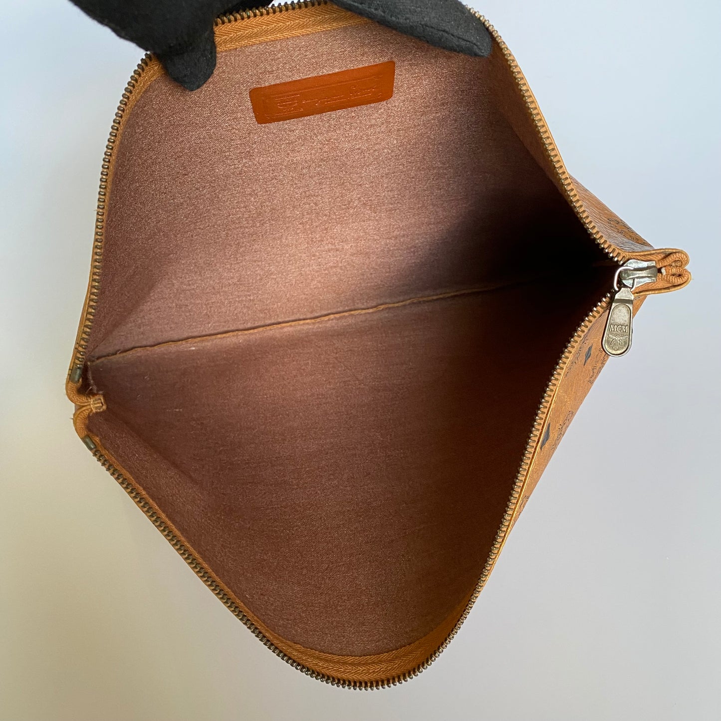 MCM cognac laptop bag Authentic with COA