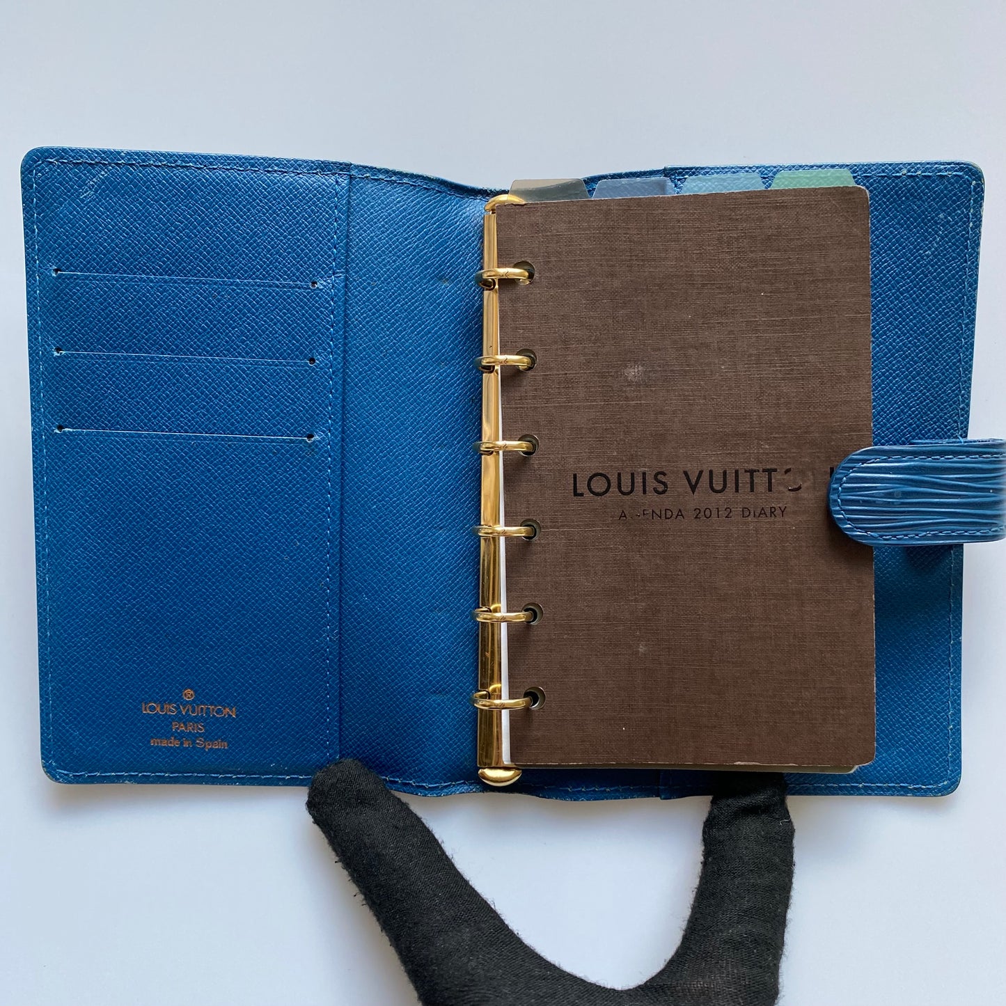 Louis Vuitton blue Epi leather agenda planner Authentic with COA