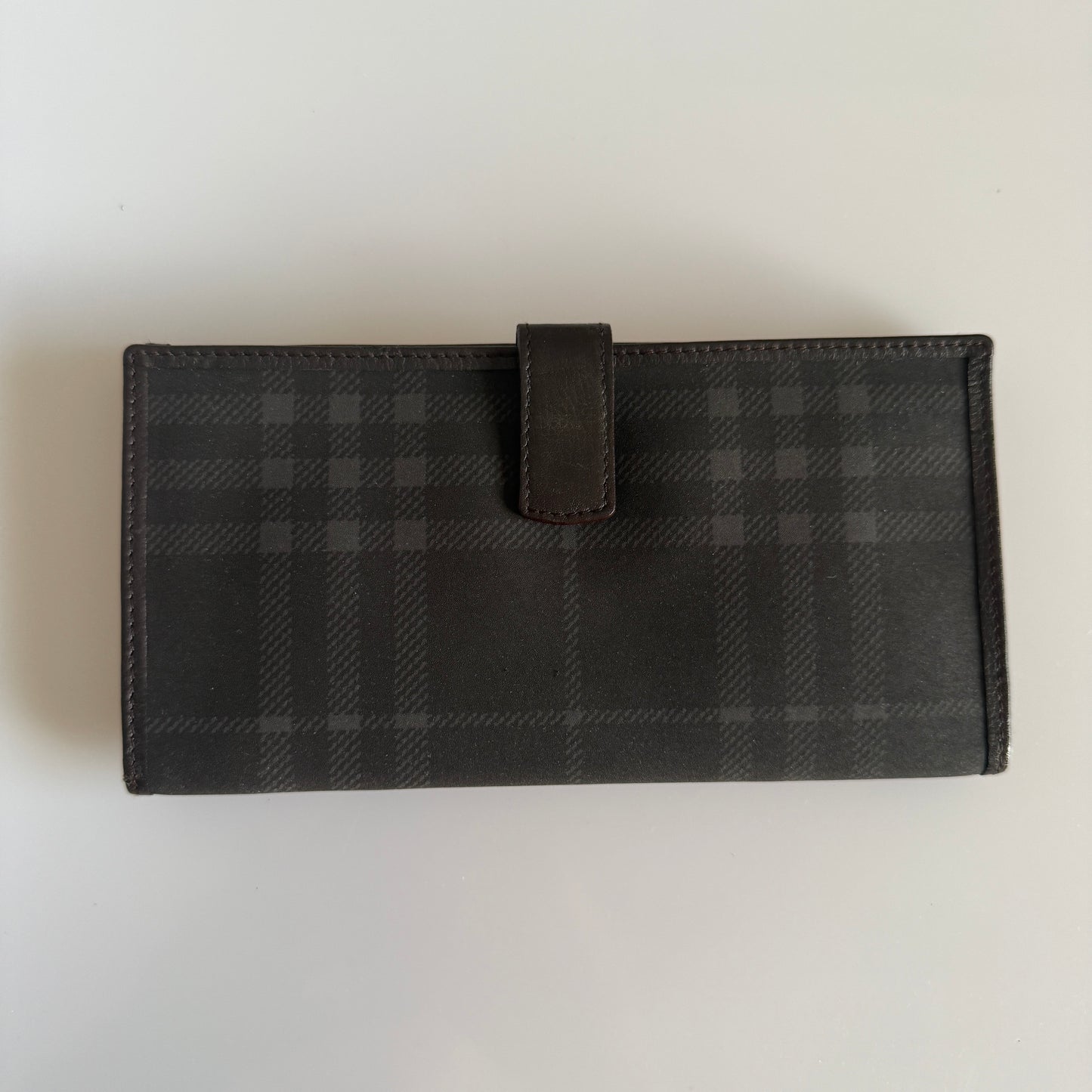 Burberry brown check canvas and leather wallet authentic with COA