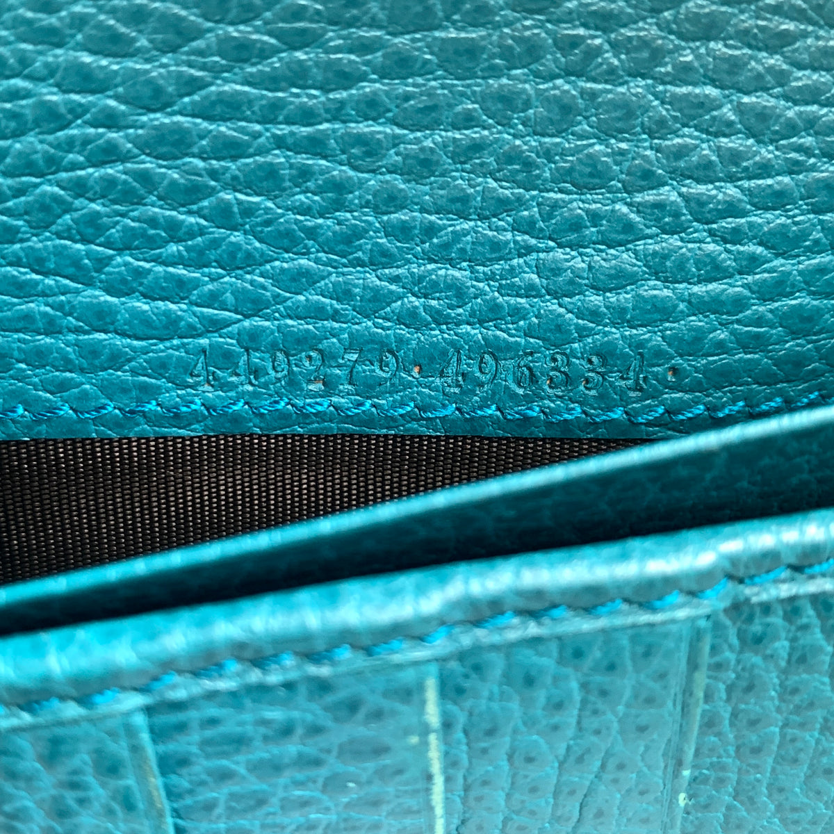Gucci blue interlocking logo long wallet Authentic with COA 7.3x4