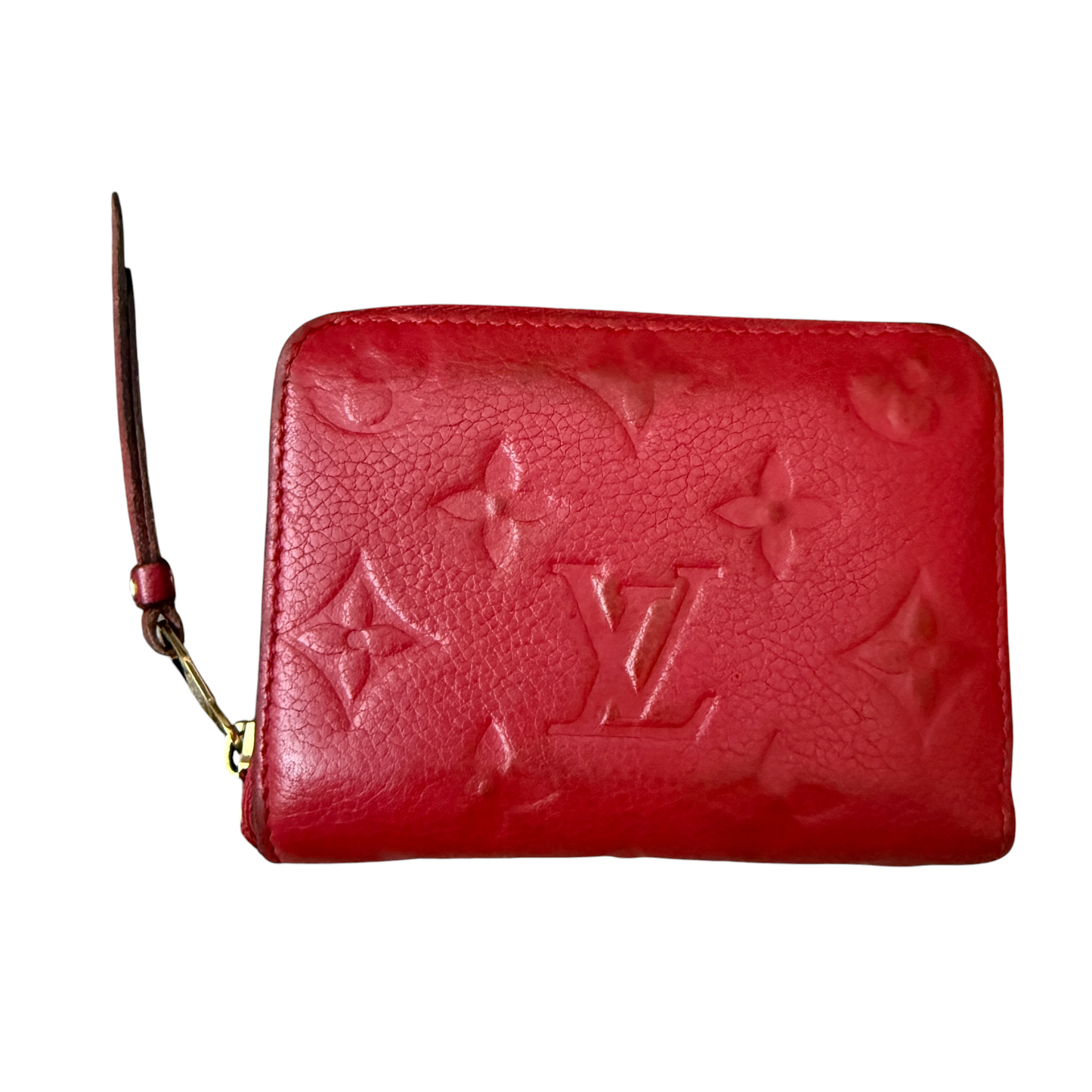 Louis Vuitton red zipper pouch TS1055 authentic with COA
