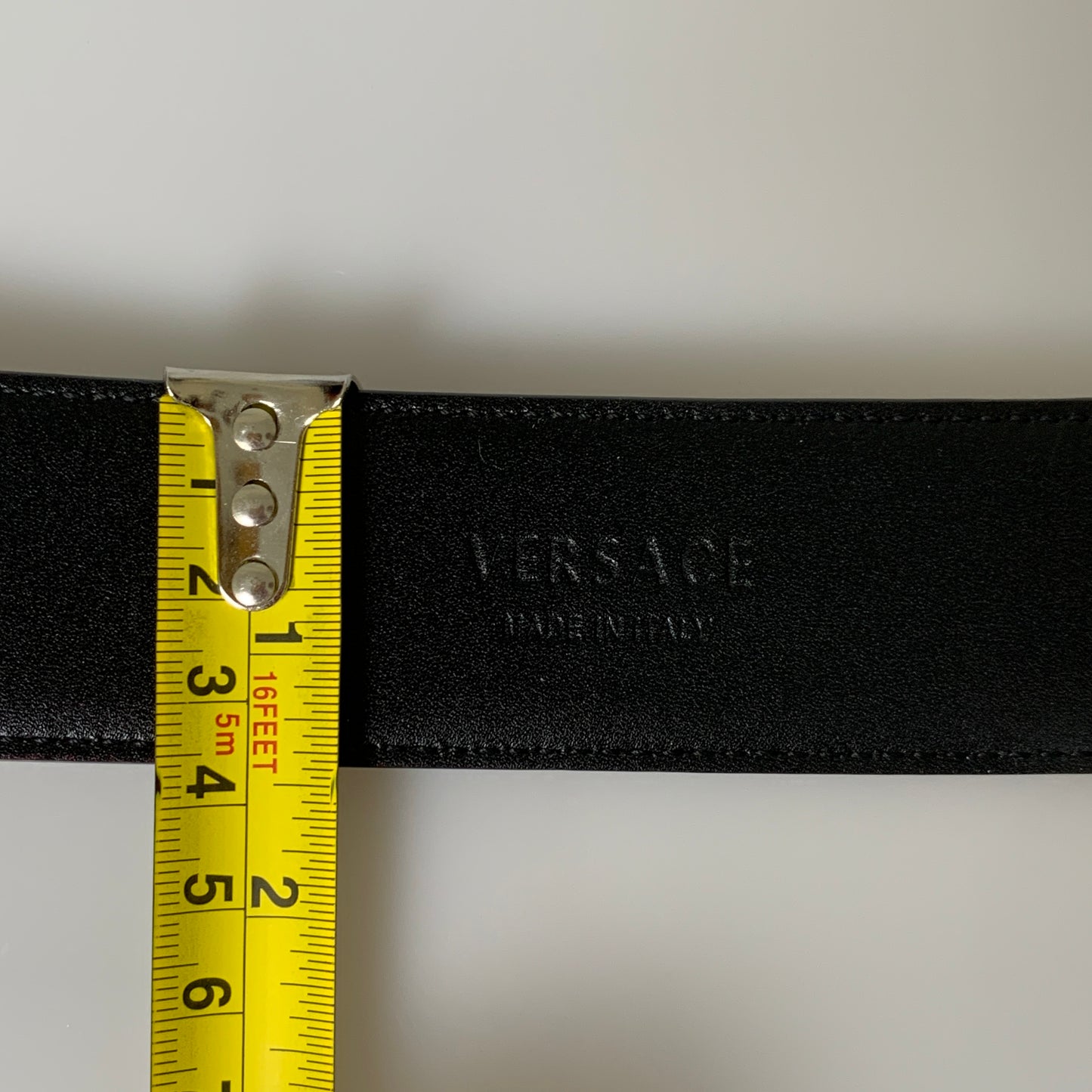 Versace medusa black Leather Belt unisex authentic w/ COA size 90 cm 36”