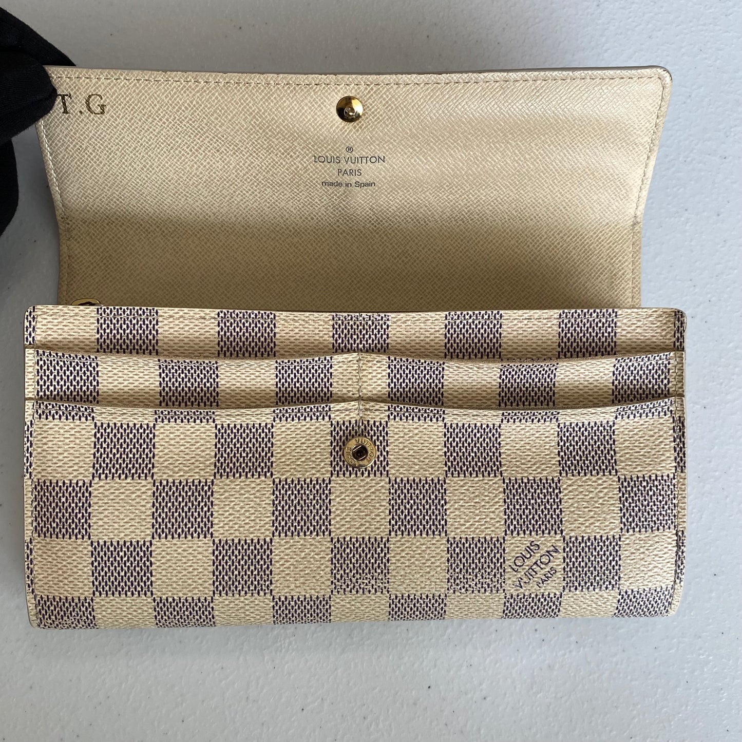Louis Vuitton damier azur long wallet ca4121 authentic with coa