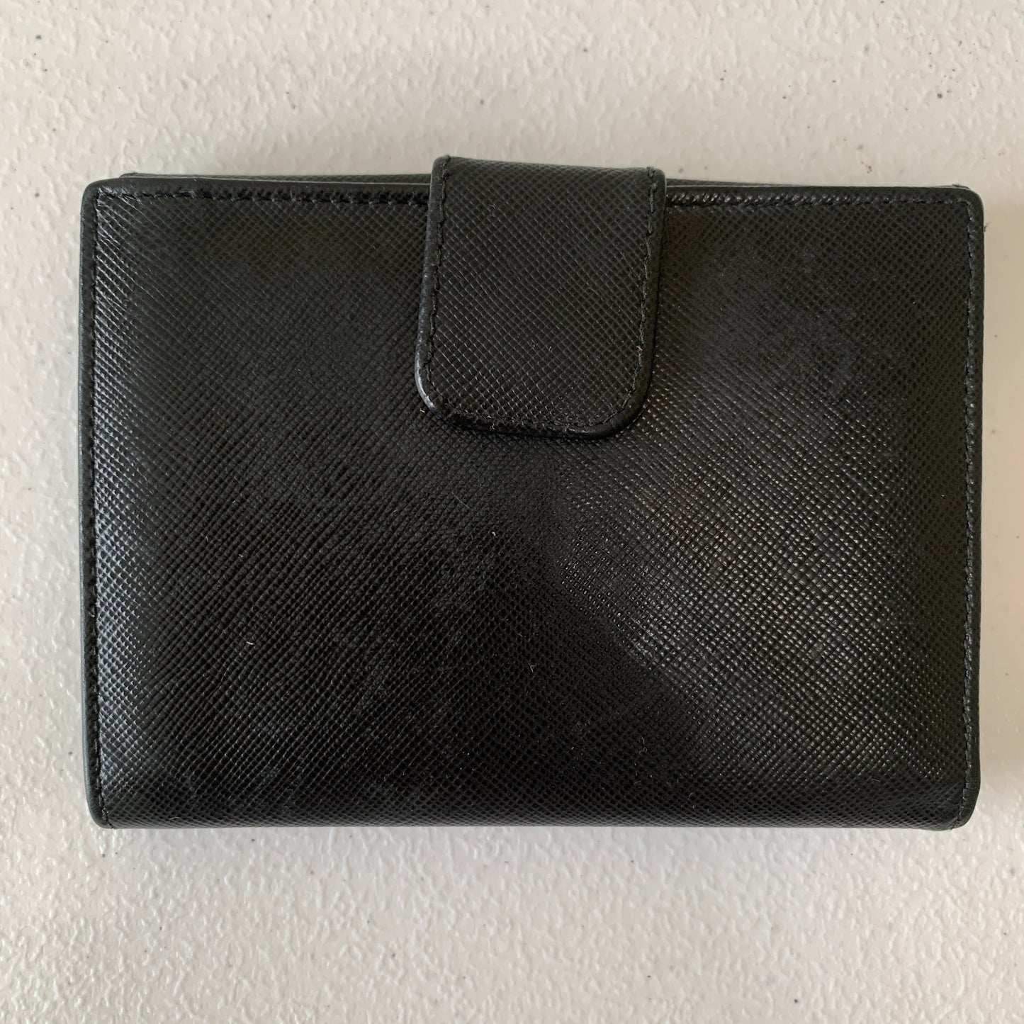 Prada trifold compact black saffiano leather Wallet Authentic with COA