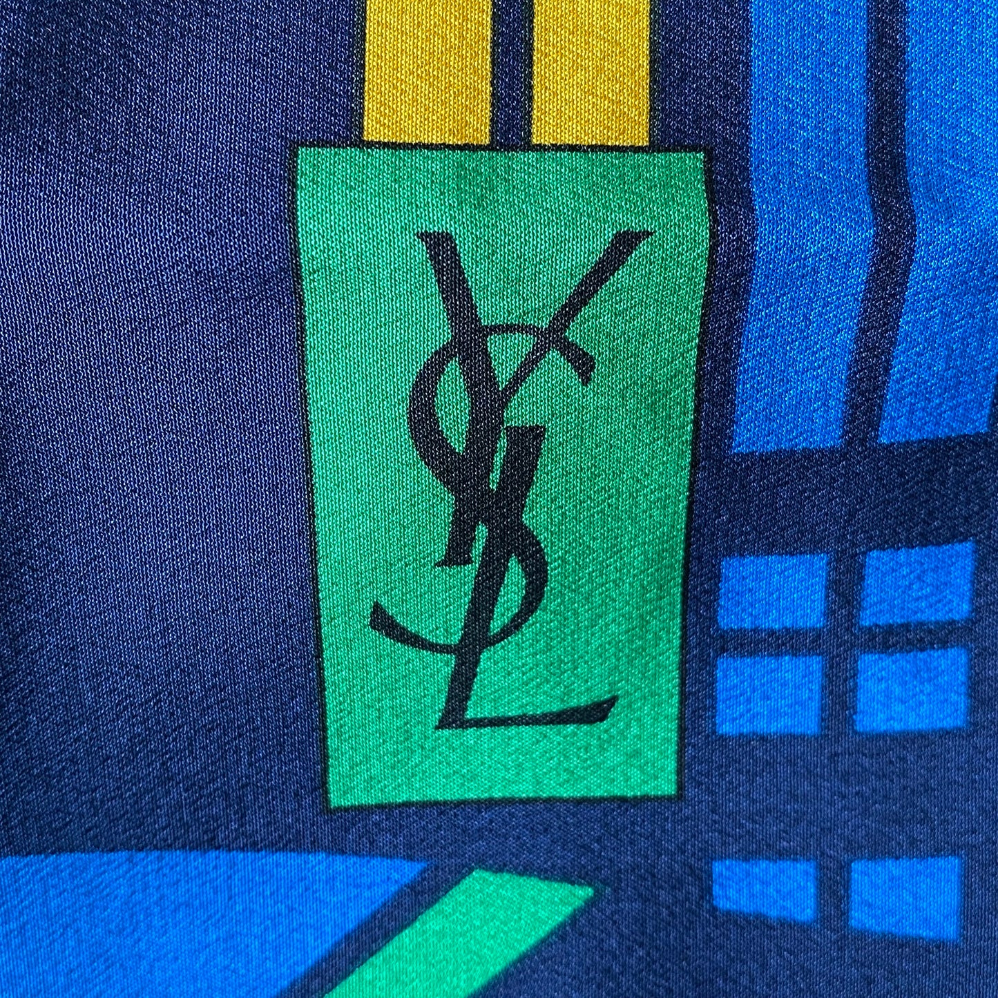 Yves Saint Laurent large square silk Scarf Authentic with coa 34 inch