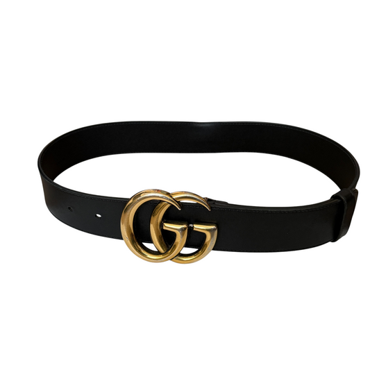 Gucci GG marmont black leather belt size 70/28 authentic with COA