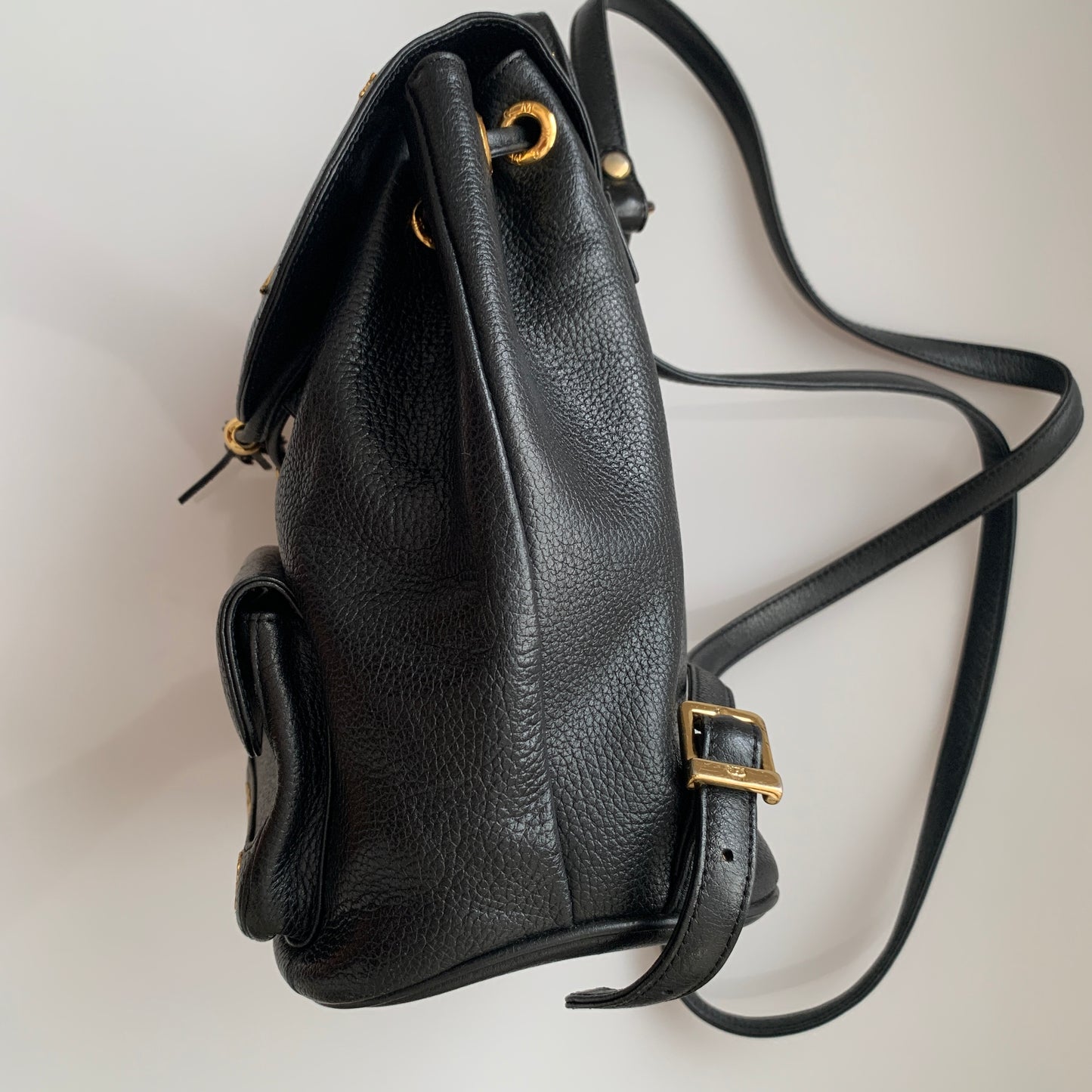 MCM black leather backpack authentic with COA