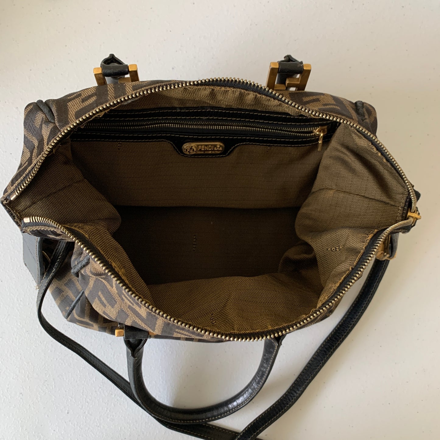 Fendi zucca monogram 2 way bag authentic with COA