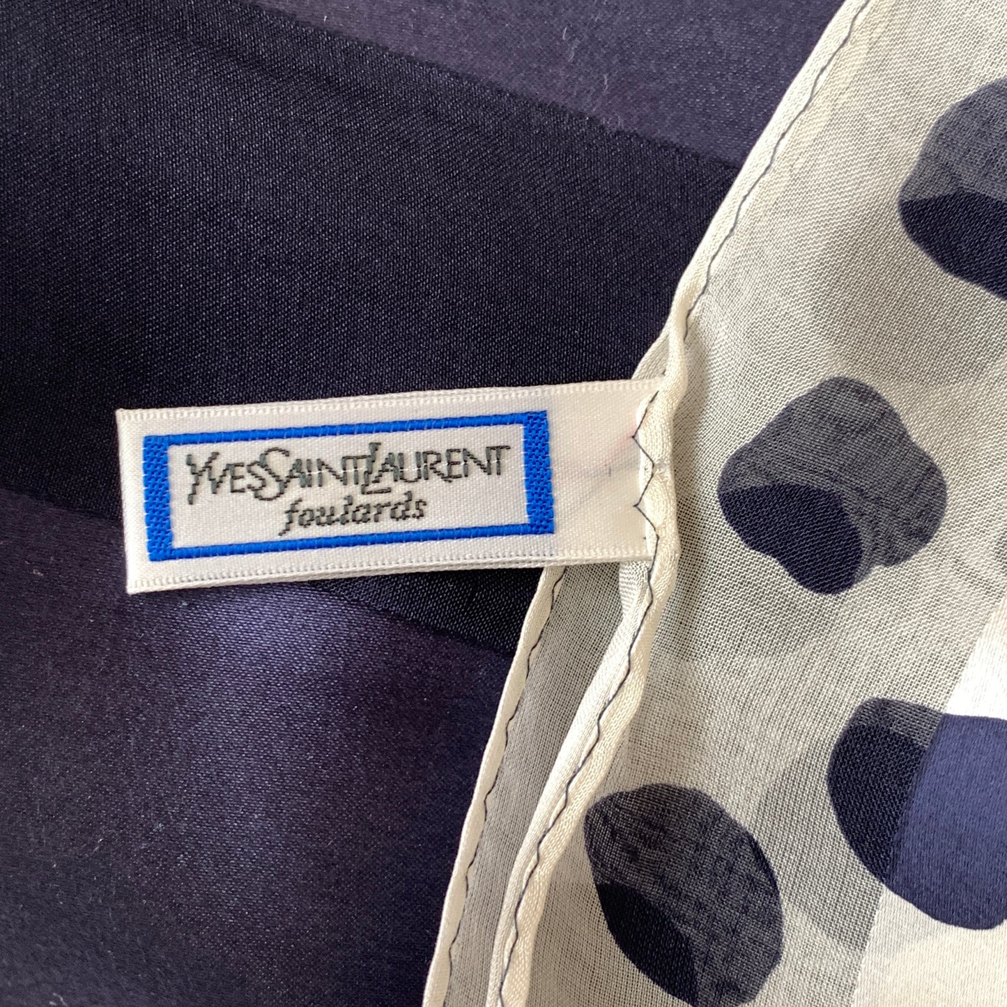 Yves Saint Laurent logo long silk scarf Authentic with COA 68