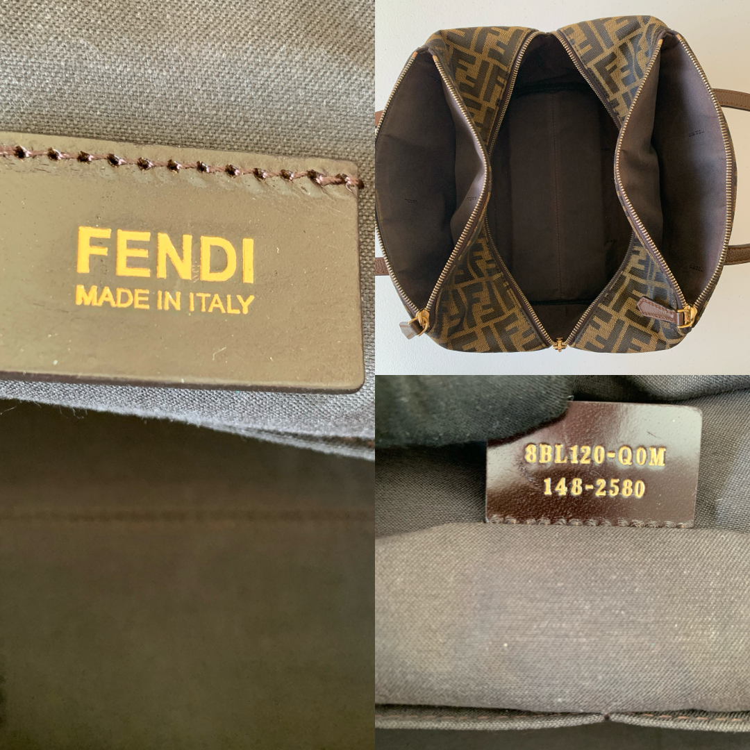 Fendi women’s zucca monogram shoulder bag Authentic with COA