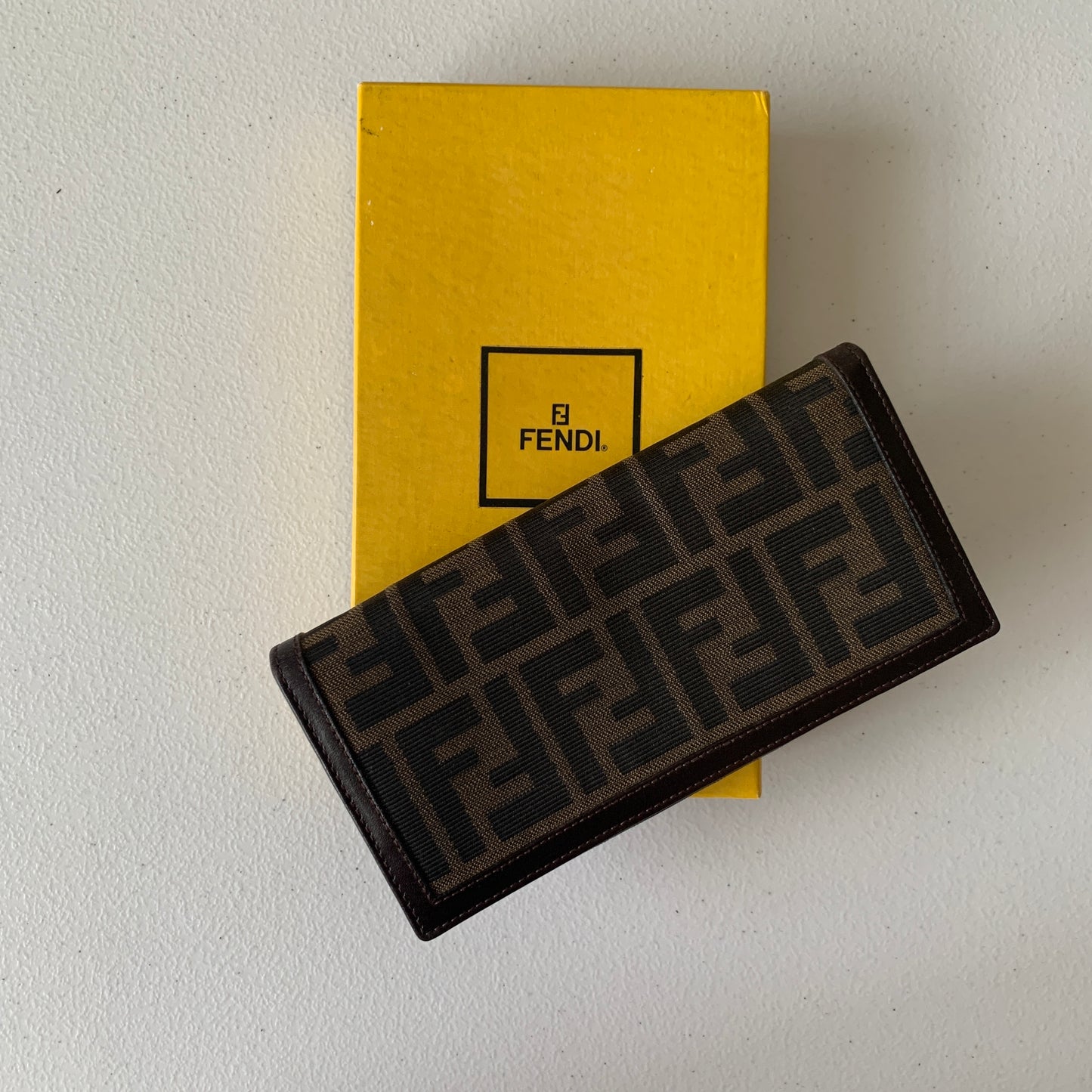 Fendi zucca monogram long wallet authentic with COA and box
