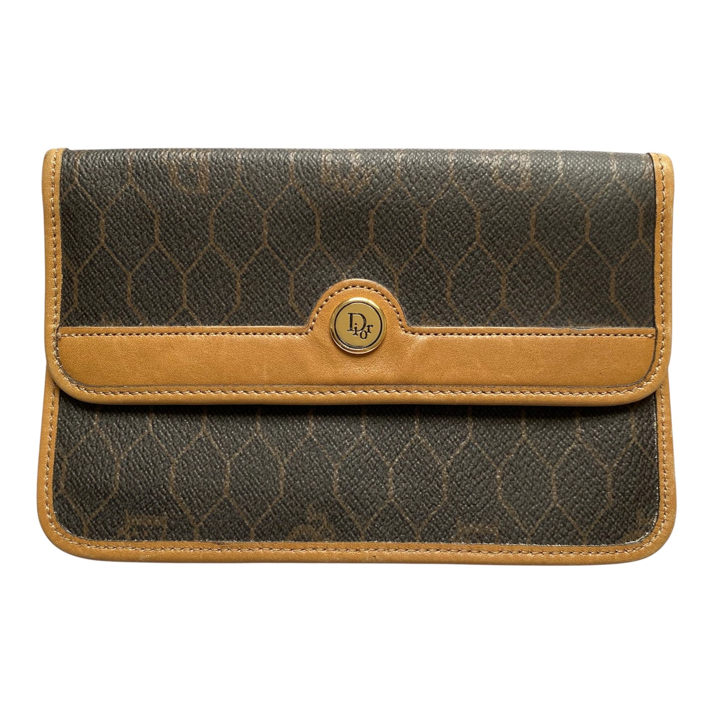 Dior vintage honeycomb pouch wallet Authentic with COA 6x4