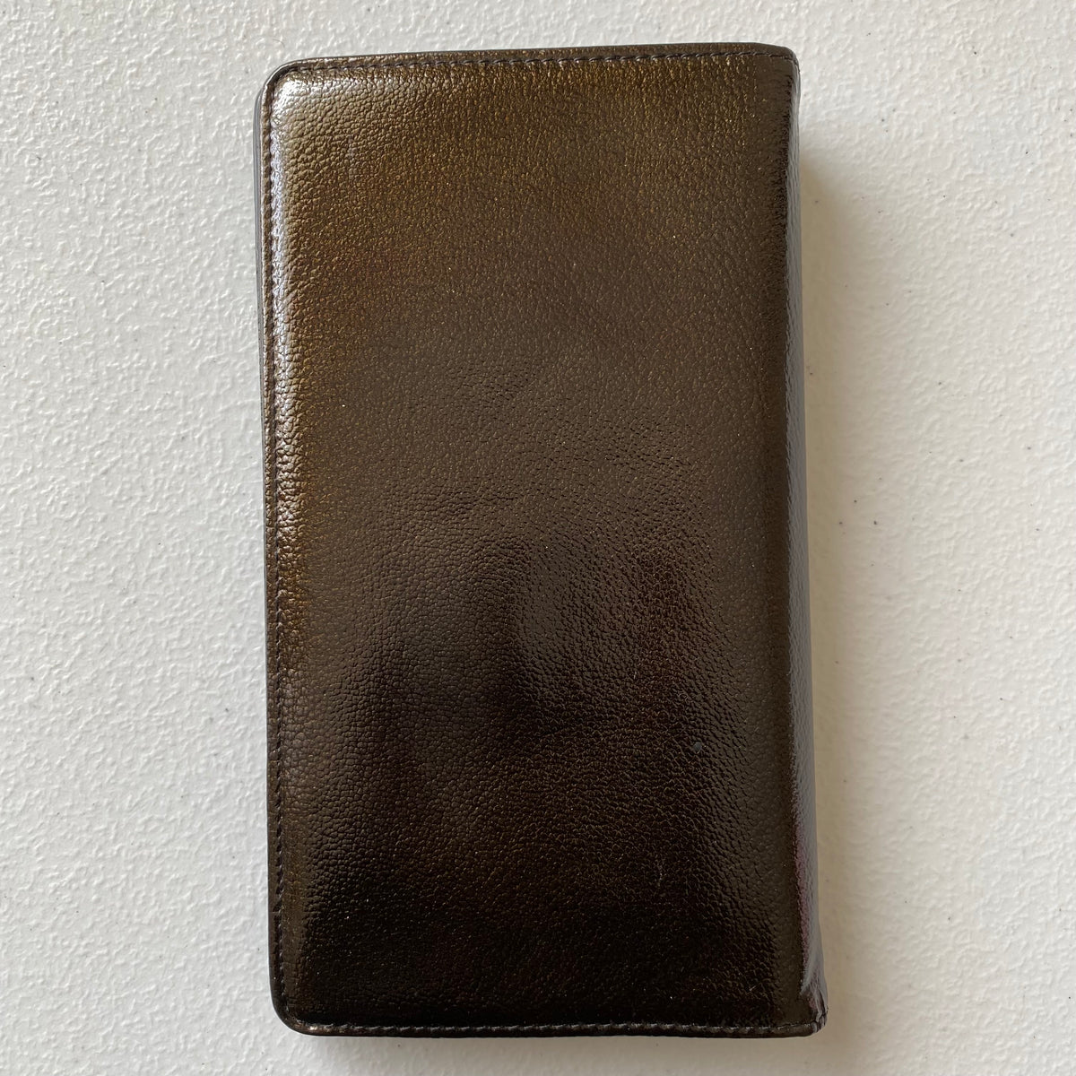 Chanel deep green patent leather long wallet Authentic with COA 7.2x4.2x0.7