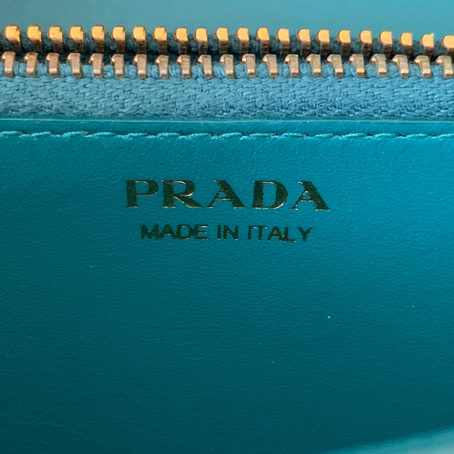 PRADA long green leather wristlet clutch bag Authentic with COA