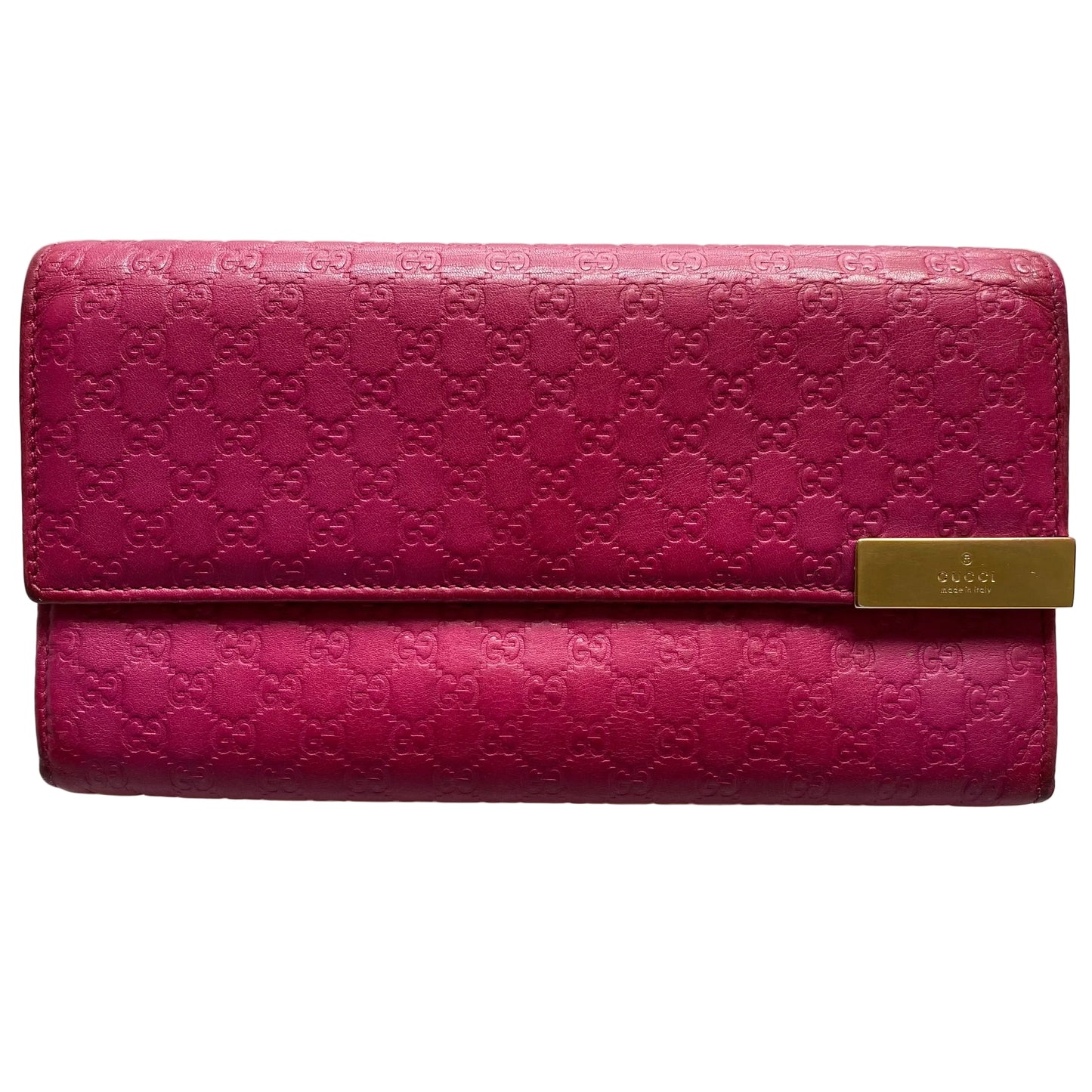 Gucci pink micro GG long leather wallet Authentic with COA 7.5x4.1