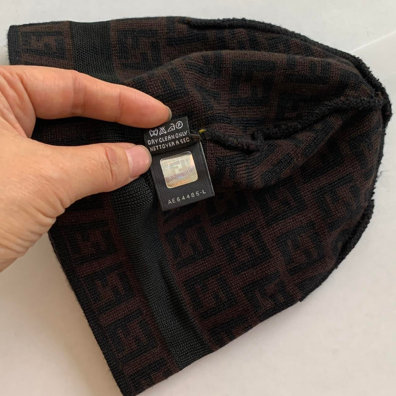 Authentic FENDI monogram unisex wool beanie hat