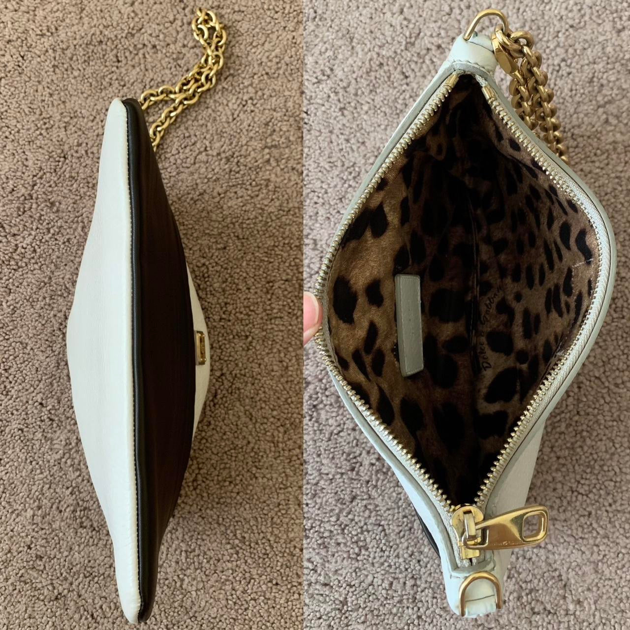 Authentic Dolce & Gabbana two color leather clutch bag