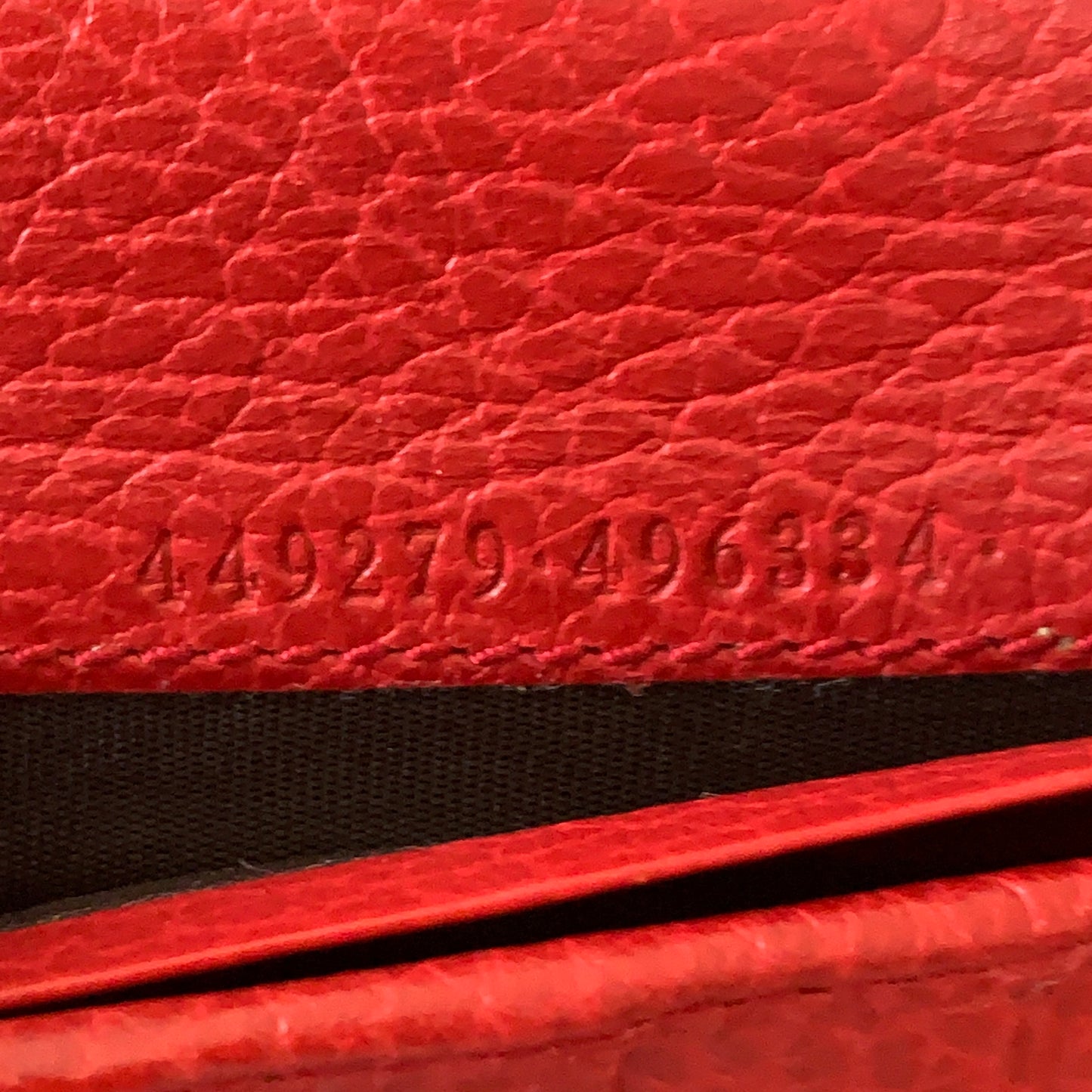 Gucci GG logo long red leather wallet authentic with COA