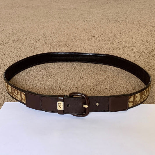 Authentic Christian Dior Women's 80 cm 32 Inch Brown Trotter Belt
