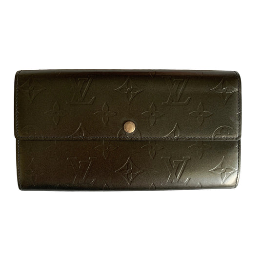 Louis Vuitton monogram matt gray long wallet TH0054 authentic with COA