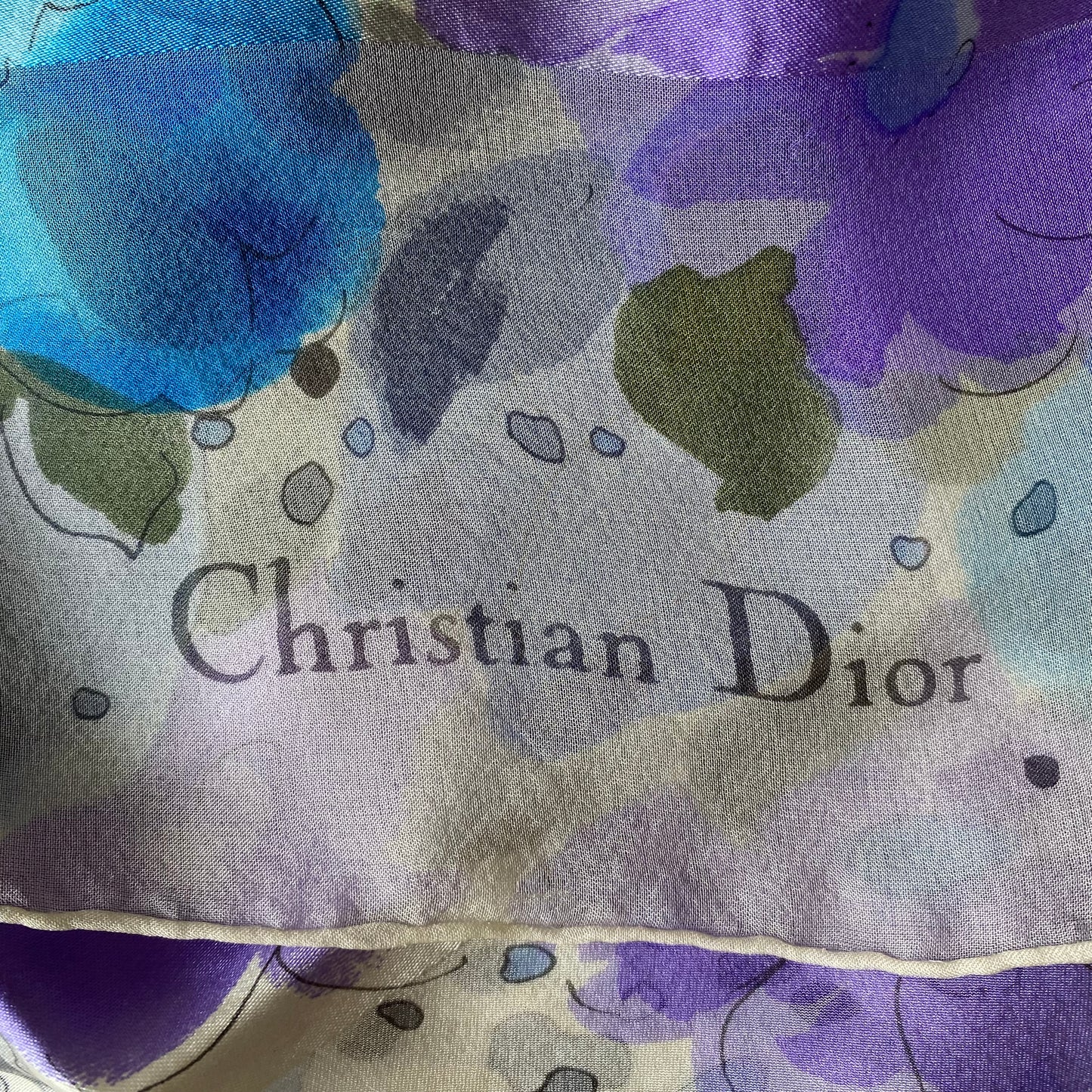 Dior large floral silk square Scarf Authentic with coa 43 inch