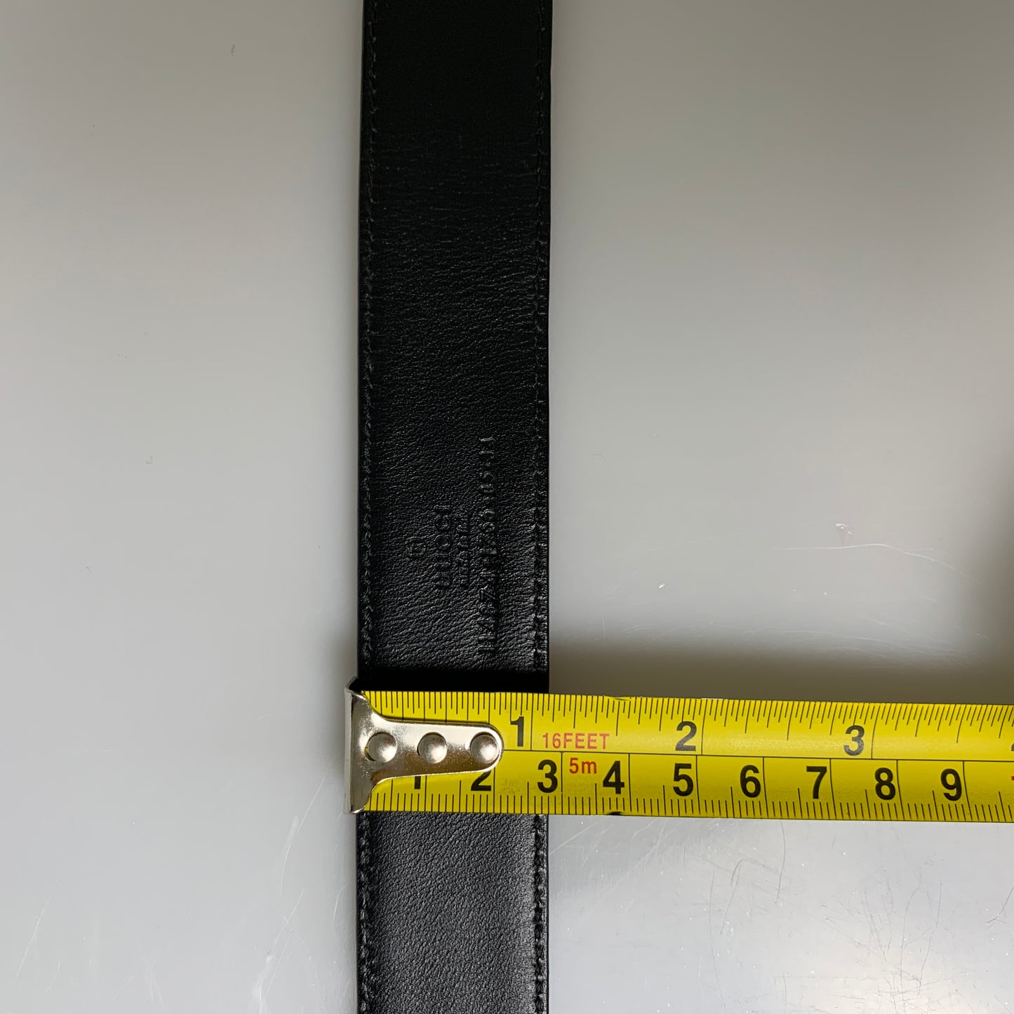 Gucci black monogram Belt authentic with COA 85 cm 34”