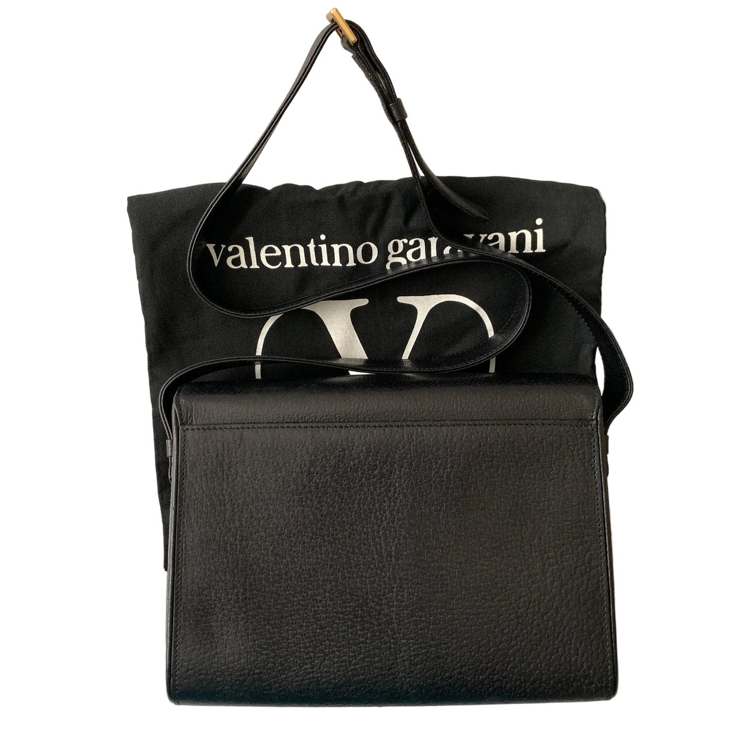 Valentino black leather shoulder bag Authentic with COA