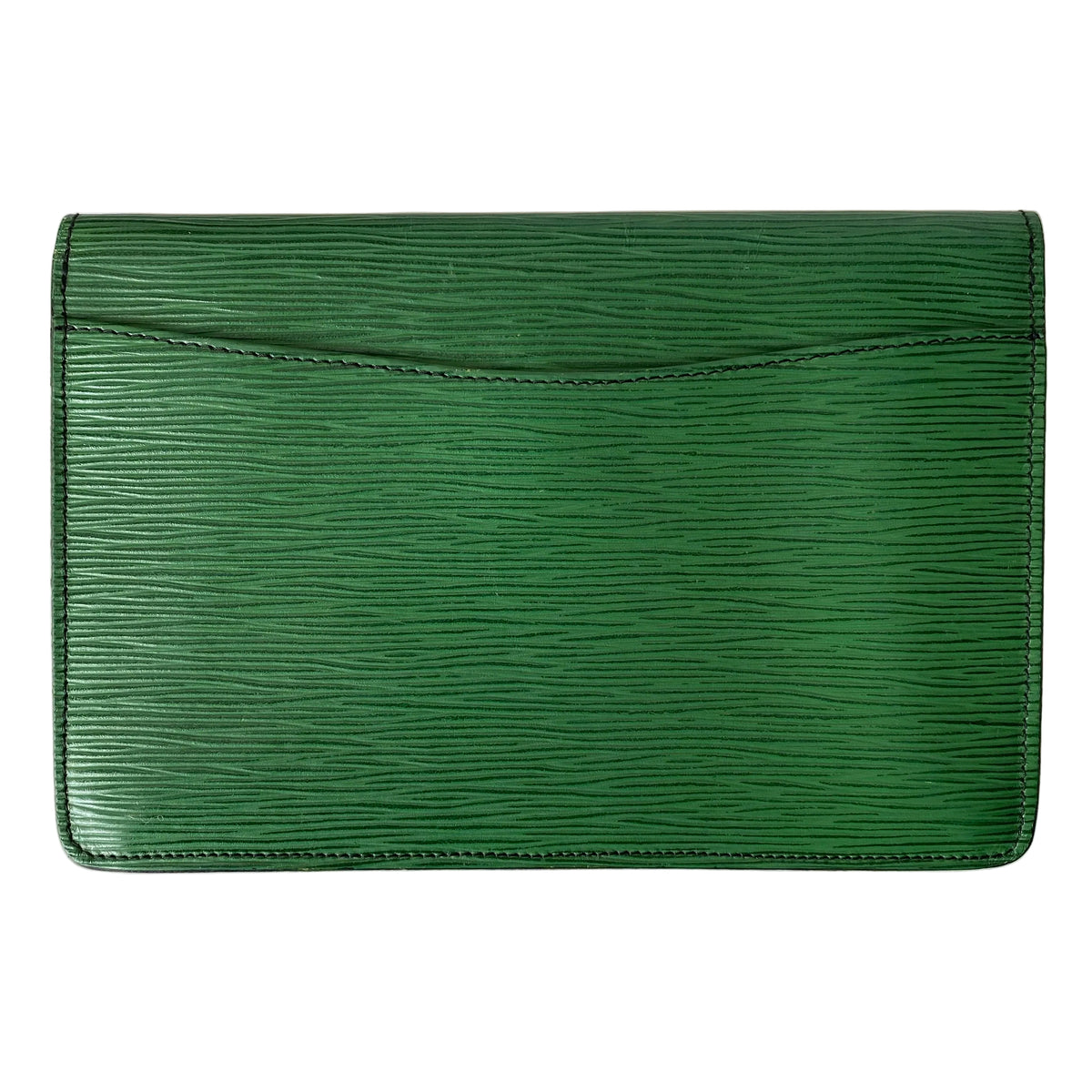 Louis Vuitton green Epi leather clutch bag 872 Authentic with COA 9x6.1x0.6
