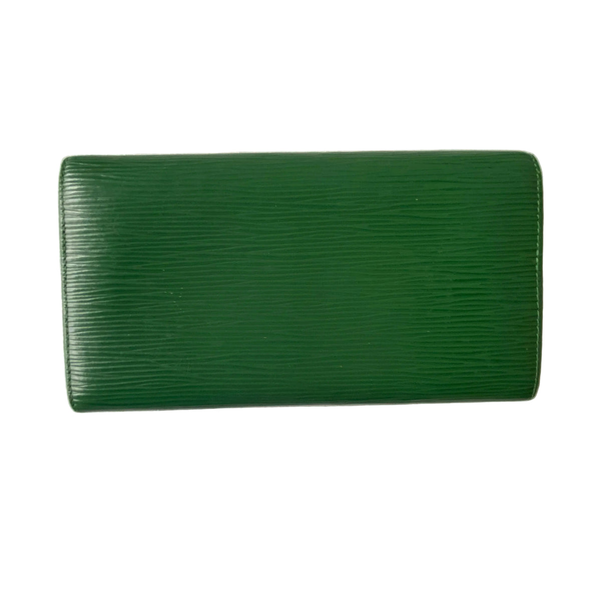 Louis Vuitton green Epi leather long wallet CA0996 Authentic with COA 7.4x4.2