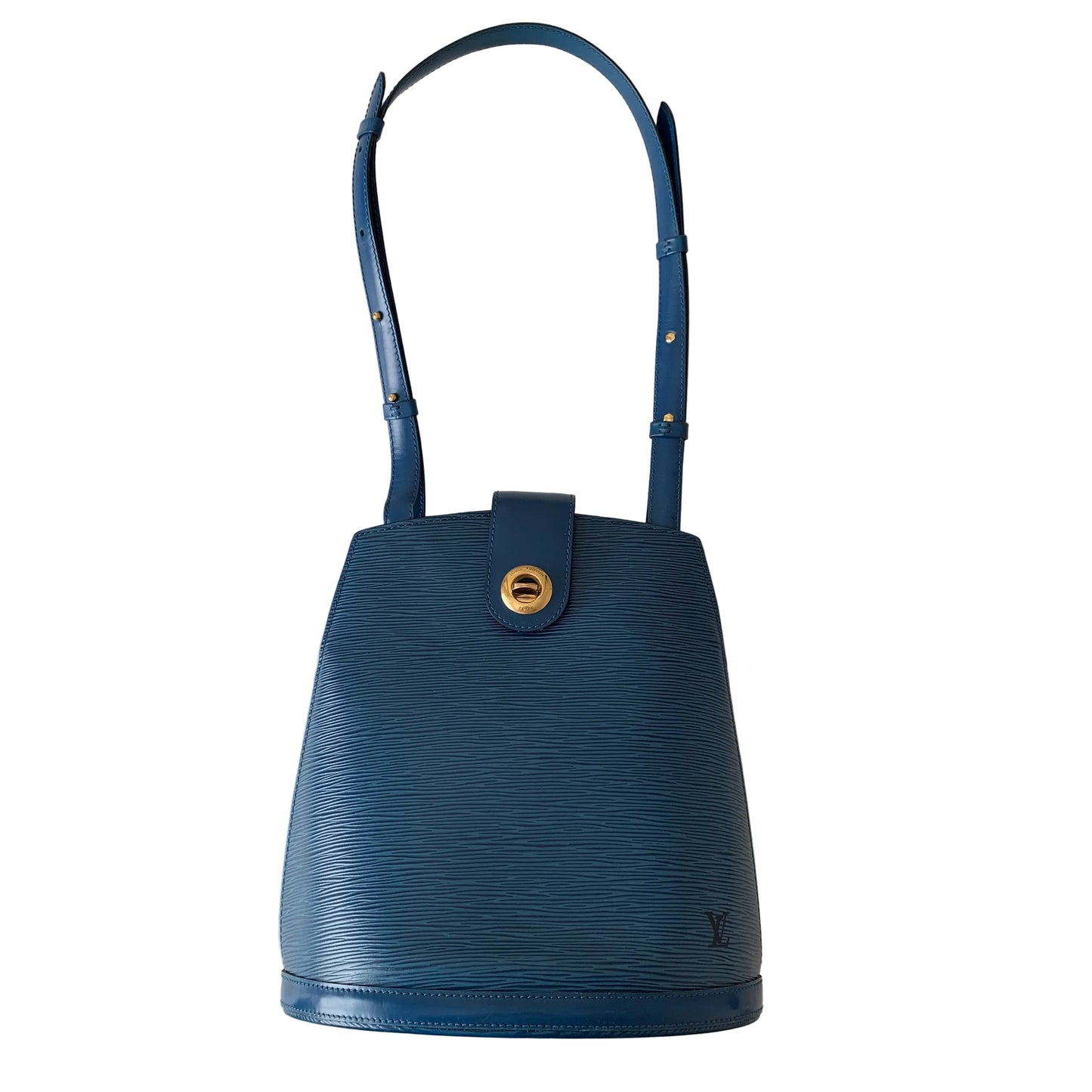 Louis Vuitton blue Epi leather cluny shoulder bag authentic with COA
