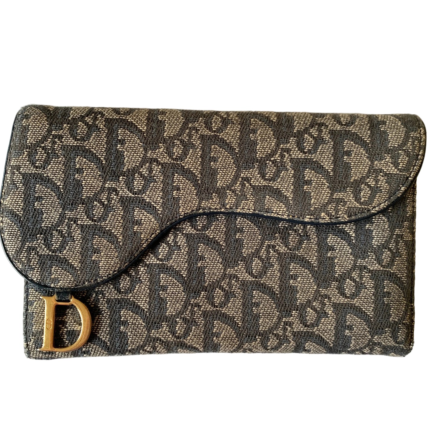 Dior blue trotter saddle Wallet authentic with COA dust bag