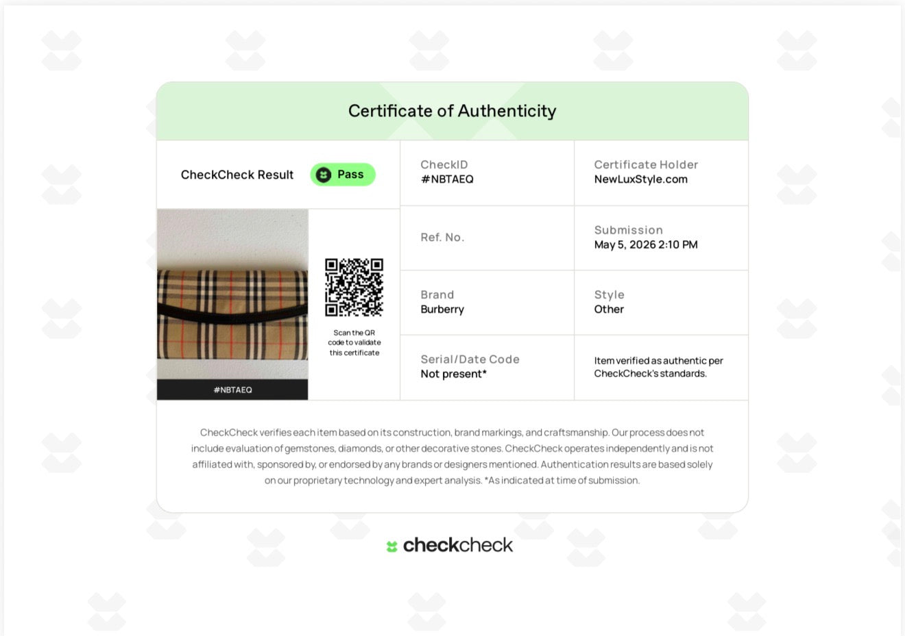 Burberry vintage classic check Long wallet Authentic with COA