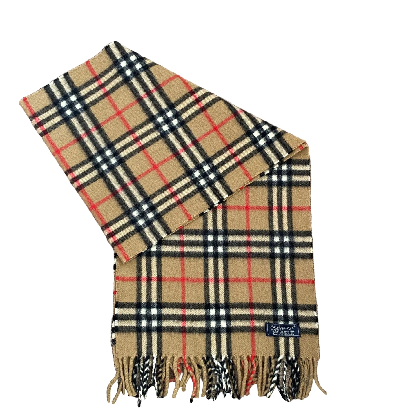 Burberry classic check unisex pure cashmere scarf authentic with coa 56.5x11.2