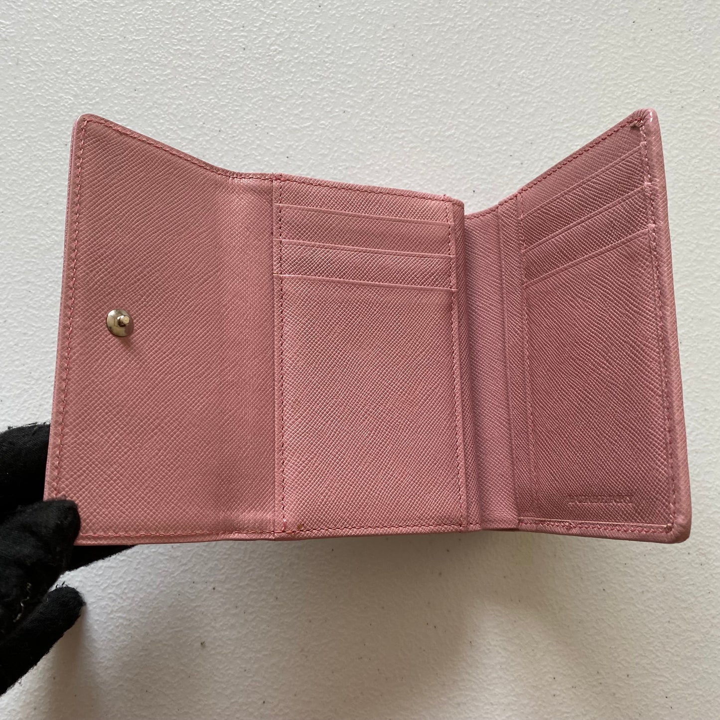 Burberry classic check pink leather wallet Authentic with coa dusty
