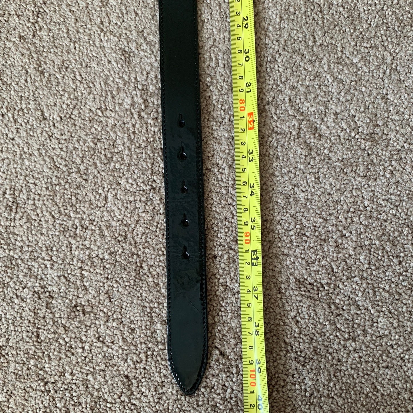 DG1019 Dolce & Gabbana unisex black patent leather belt size 90 cm 36 inch