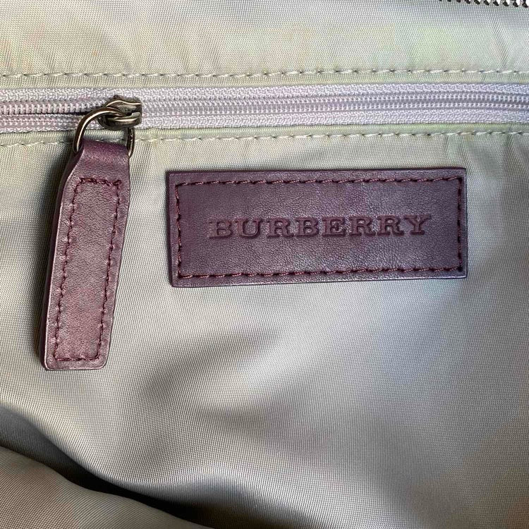 Burberry purple nuova check tote bag authentic with COA 18x15.5x4.5