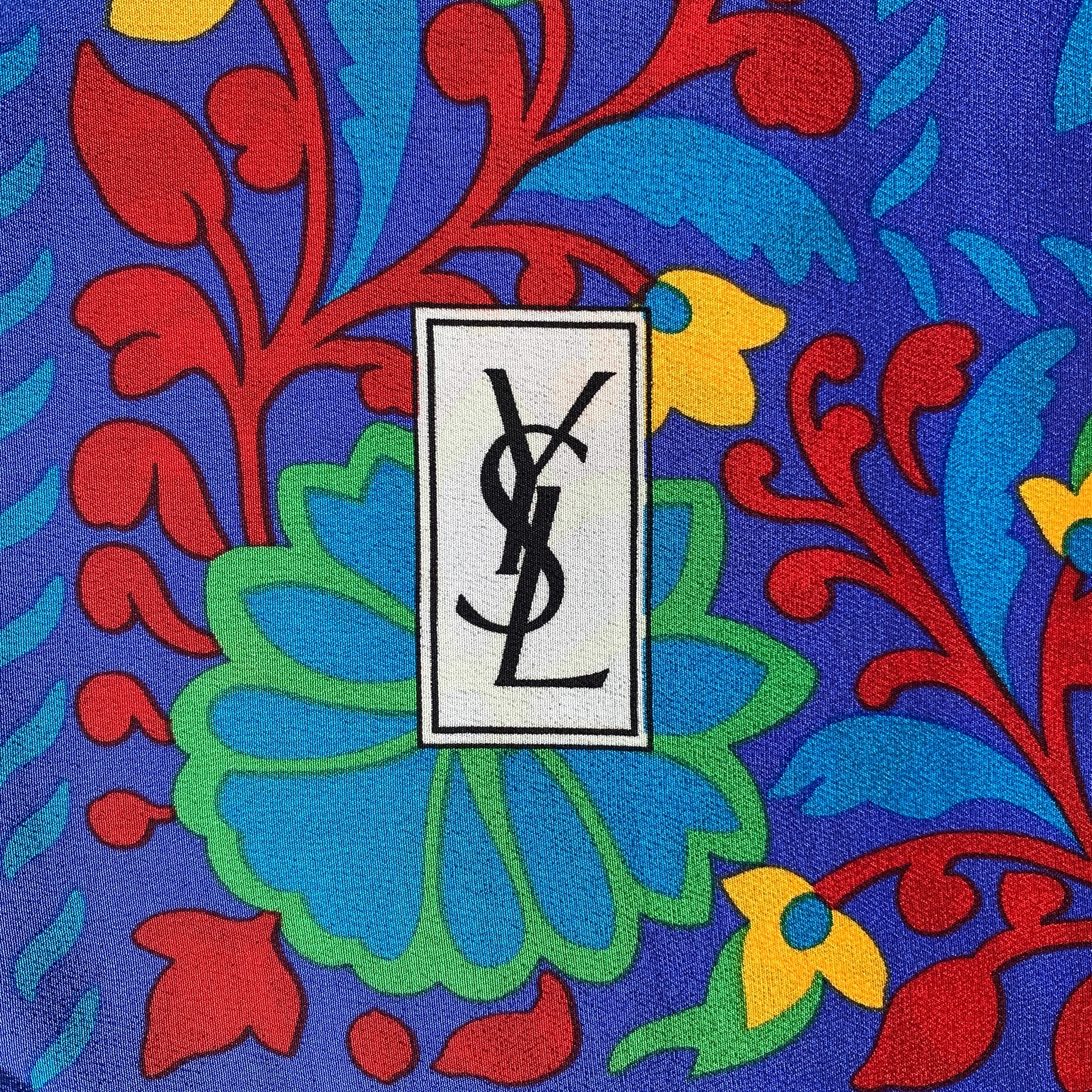 Yves Saint Laurent silk scarf Authentic with COA 26.5 inch length
