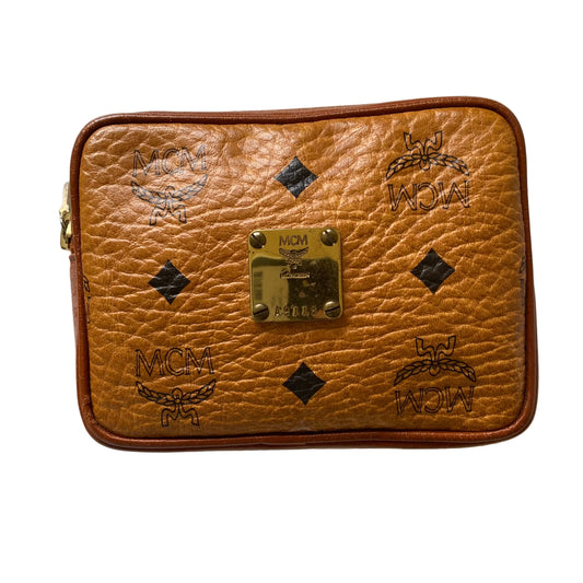 MCM cognac belt pouch bag Authentic with COA