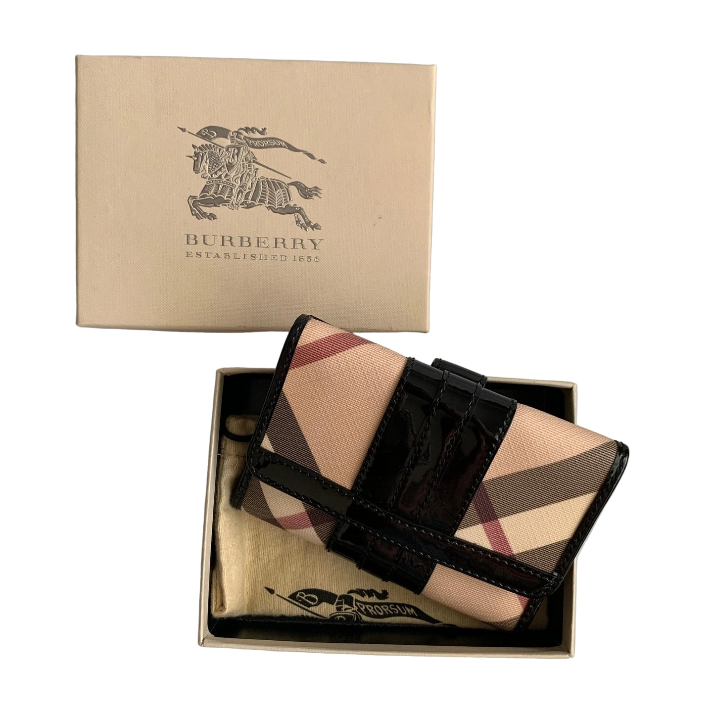 Burberry nuova check wallet authentic with COA box 5.7x4.5