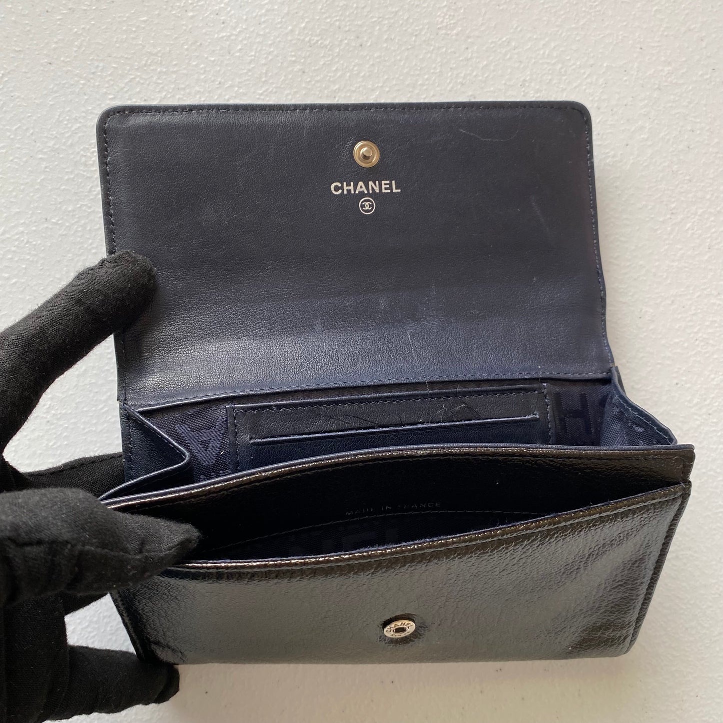 Chanel cc mark flap leather wallet authentic with coa