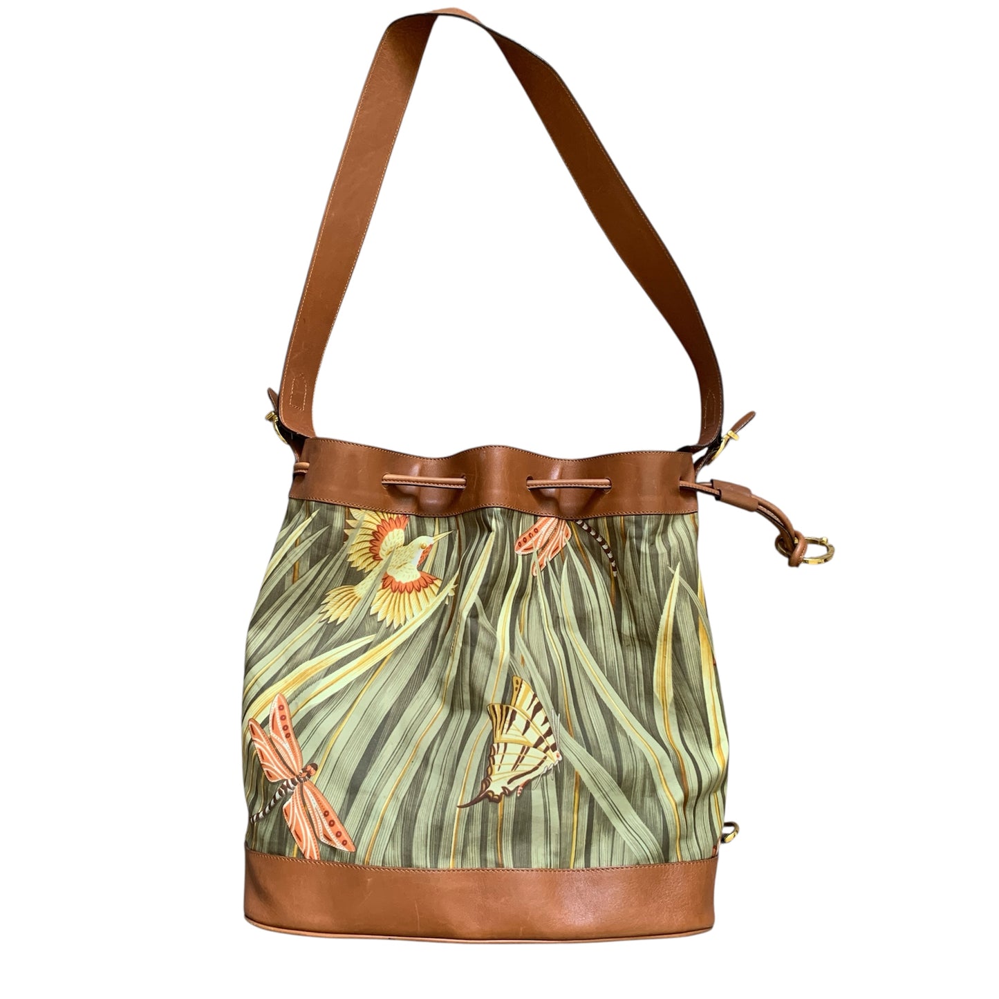 Salvatore Ferragamo floral bucket shoulder crossbody Bag authentic with COA