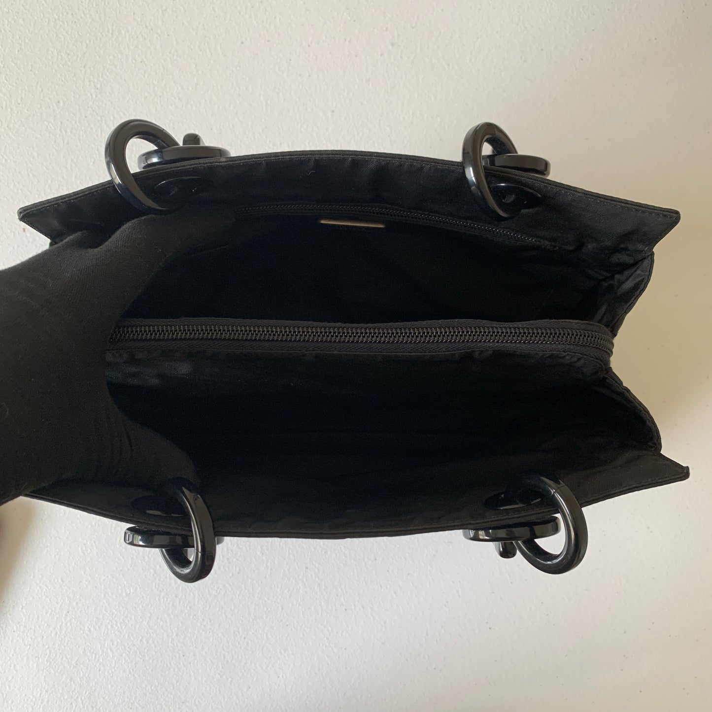 Prada black nylon triangle logo handbag authentic with COA