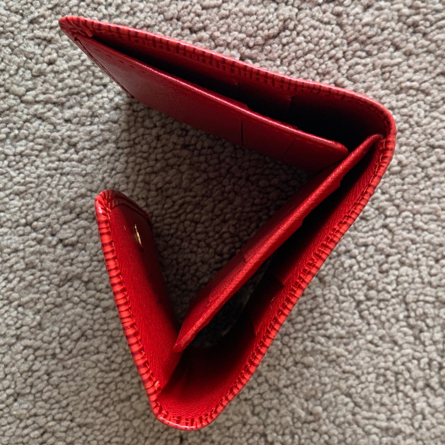 Authentic Louis Vuitton unisex Epi red leather card holder wallet