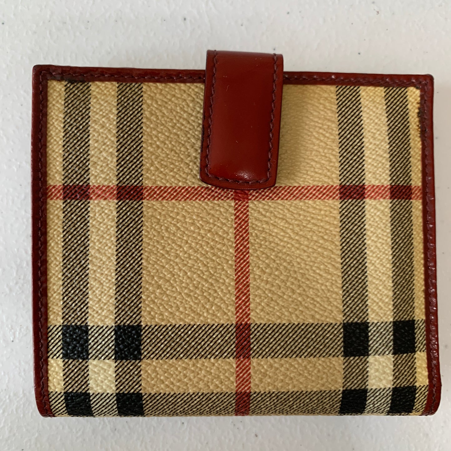 Burberry check trifold compact wallet authentic with COA