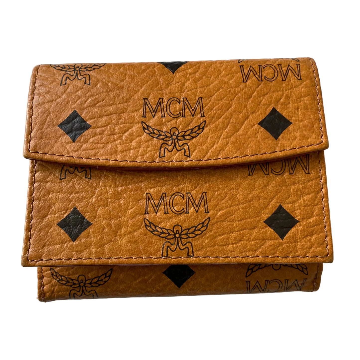 MCM cognac compact wallet Authentic with coa