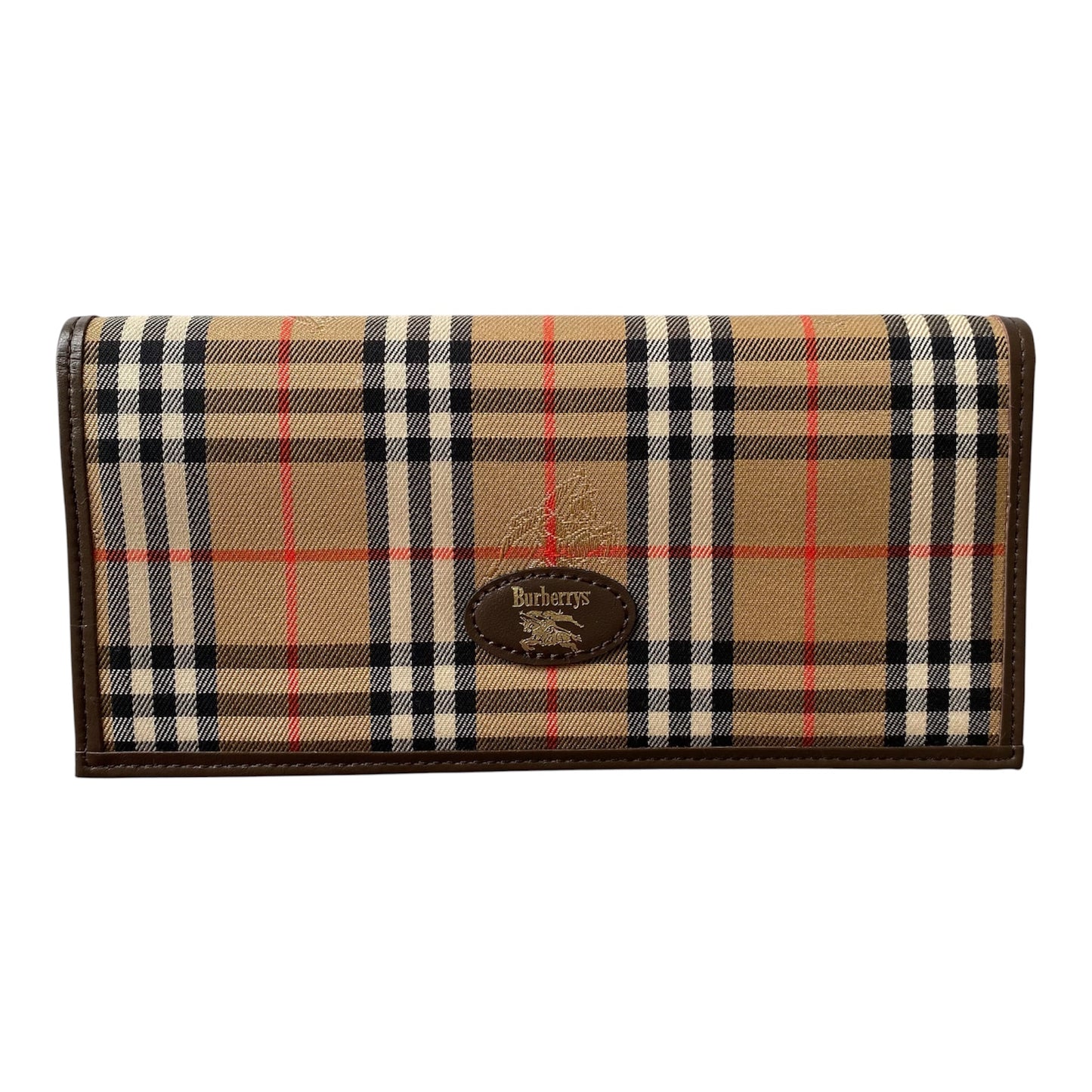 Burberry vintage unisex check long wallet Authentic with COA 7.2x3.6