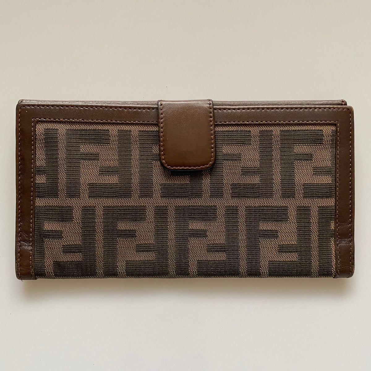 Fendi zucca monogram long wallet Authentic with COA 7.3x4